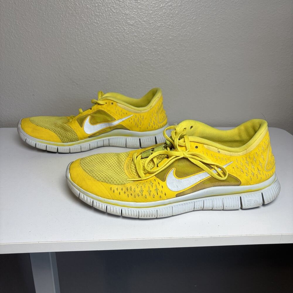 Nike Free Run+ 3 Shoes Mens Size 11.5 Yellow Mesh Running Sneakers 510642-706